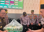 Perkuat Sinergitas Penegakan Hukum, Polres Way Kanan Beri Kejutan Tumpeng di HBA ke-66 Kejari