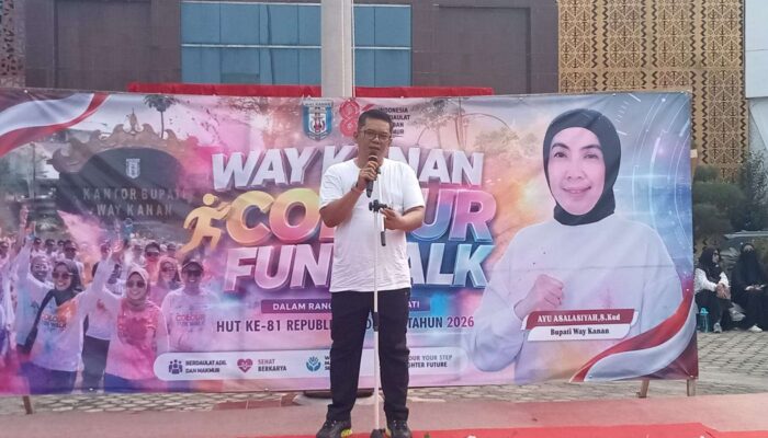 Semarak HUT ke-81 RI, Ribuan Warga Padati Jalan Sehat Penuh Warna di Way Kanan
