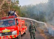 Babinsa dan Damkar Atasi Kebakaran,Dandim 0427/ Way Kanan Imbau Warga tak Bakar Lahan