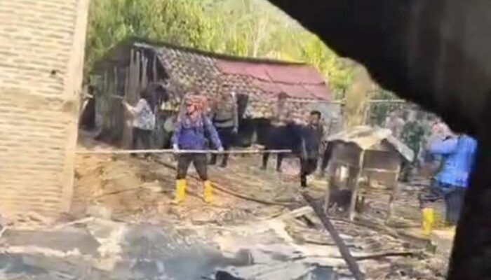 Dengar Suara Benda Jatuh, Warga Blambangan Umpu Kaget Lihat Rumah Tetangga Sudah Dilalap Api